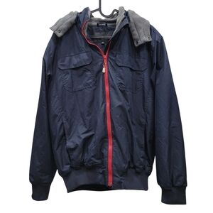 George Navy Blue & Red Fleece Jacket Size: Small